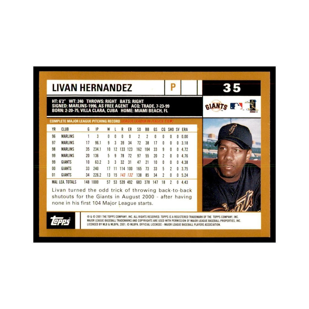 2002 Topps Home Team Advantage Livan Hernandez Baseball Cards #35
