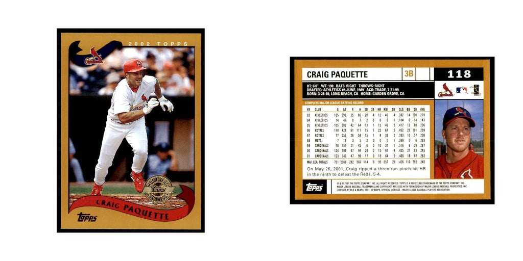 2002 Topps Home Team Advantage Craig Paquette Baseball Cards #118