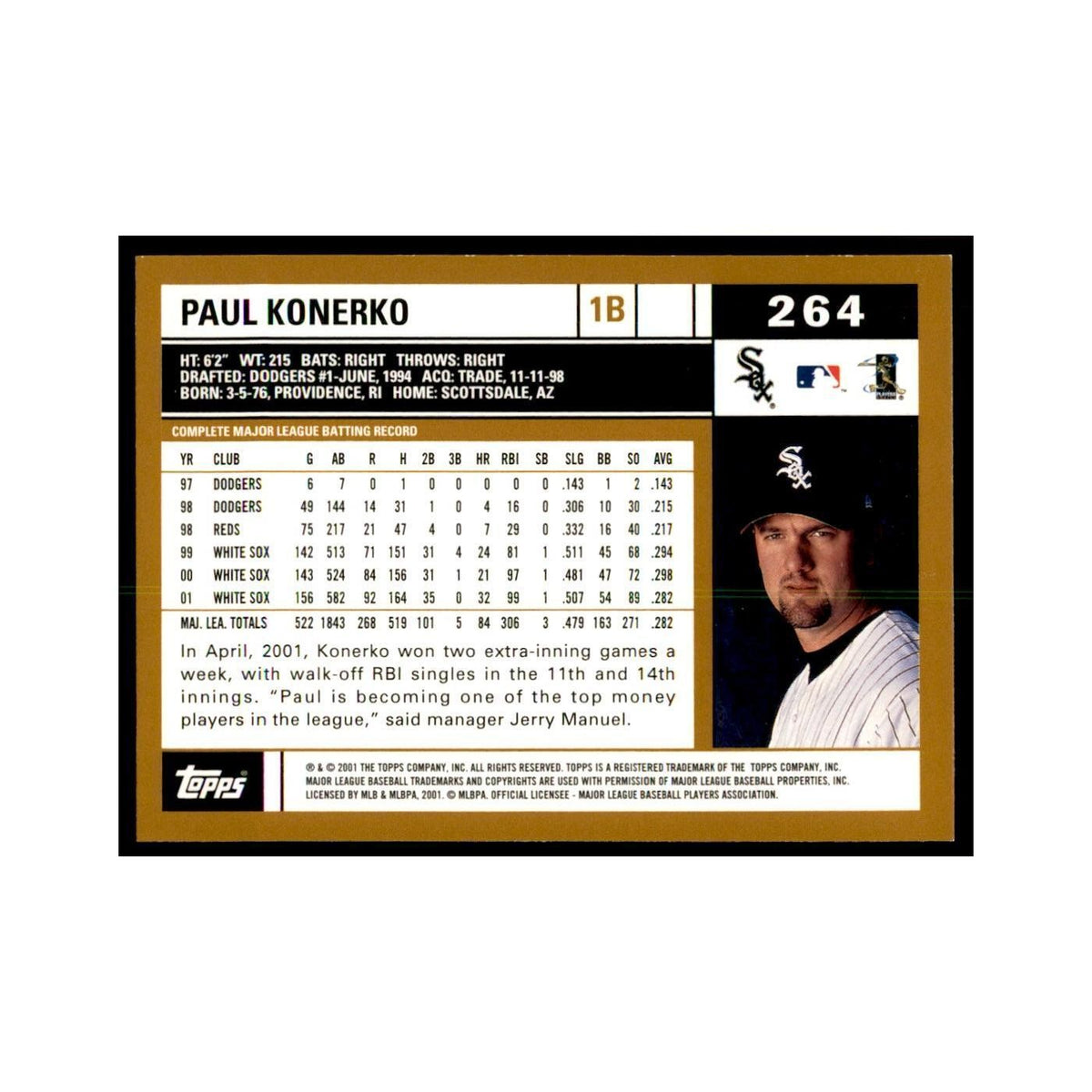 2002 Topps Home Team Advantage Paul Konerko Baseball Cards #264