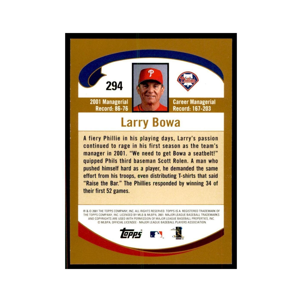 2002 Topps Home Team Advantage Larry Bowa Baseball Cards #294