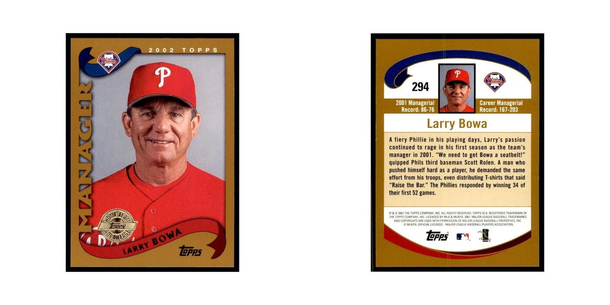 2002 Topps Home Team Advantage Larry Bowa Baseball Cards #294