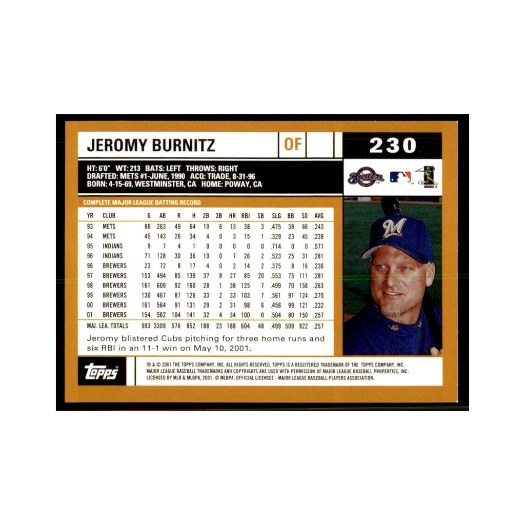 2002 Topps Home Team Advantage Jeromy Burnitz Baseball Cards #230