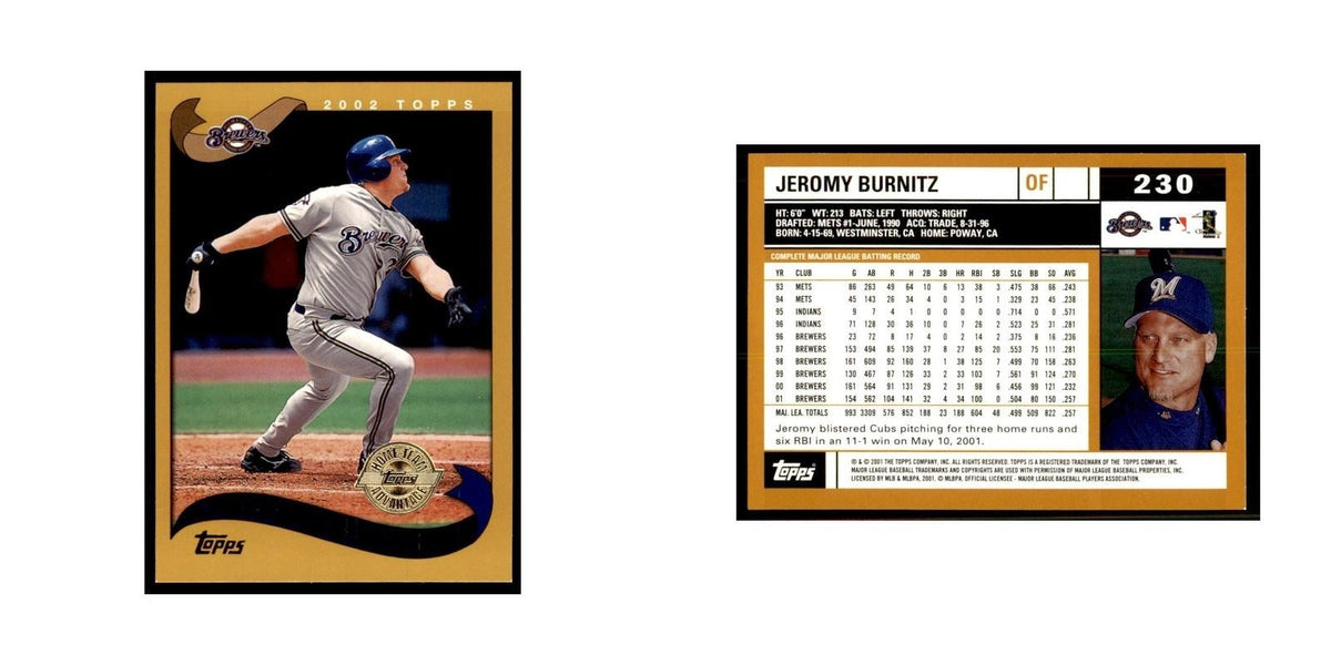 2002 Topps Home Team Advantage Jeromy Burnitz Baseball Cards #230