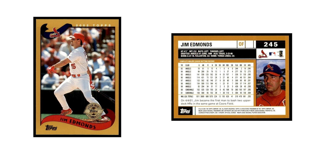 2002 Topps Home Team Advantage Jim Edmonds Baseball Cards #245