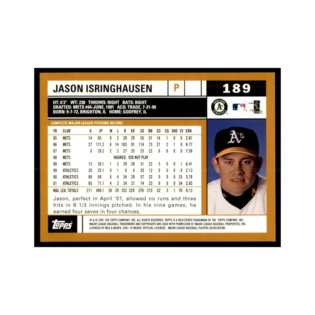2002 Topps Home Team Advantage Jason Isringhausen Baseball Cards #189