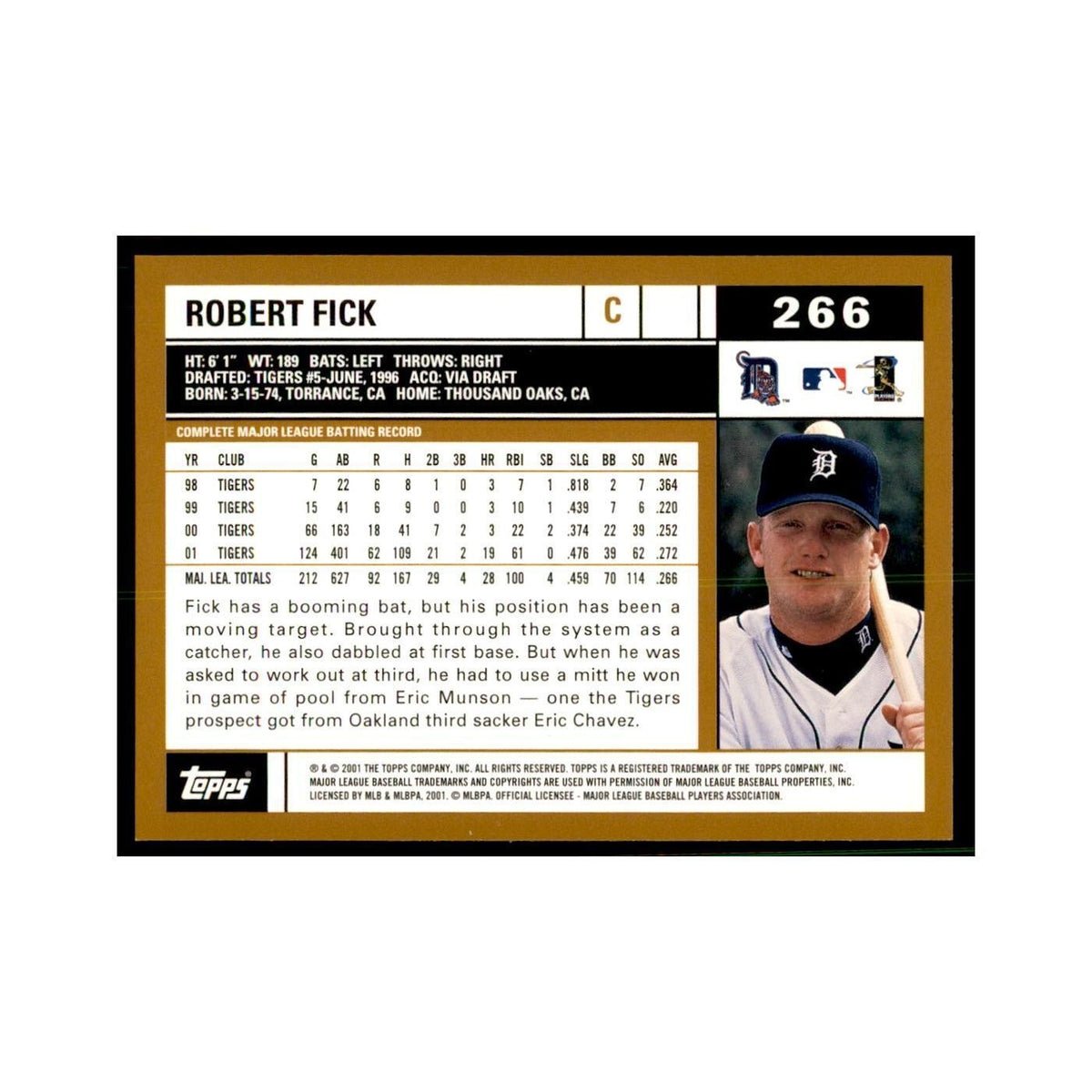 2002 Topps Home Team Advantage Robert Fick Baseball Cards #266