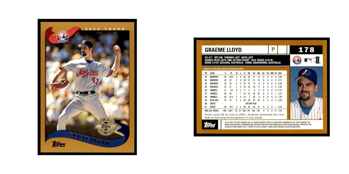 2002 Topps Home Team Advantage Graeme Lloyd Baseball Cards #178