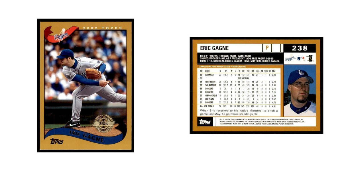 2002 Topps Home Team Advantage Eric Gagne Baseball Cards #238