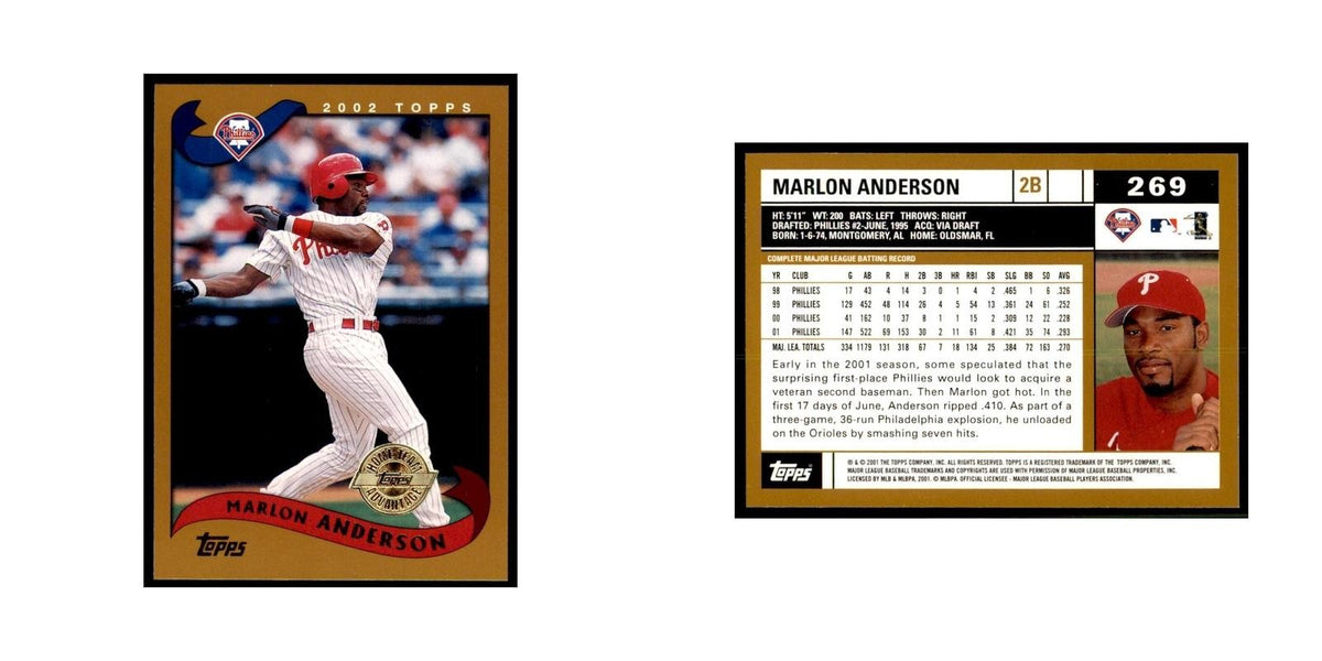 2002 Topps Home Team Advantage Marlon Anderson Baseball Cards #269