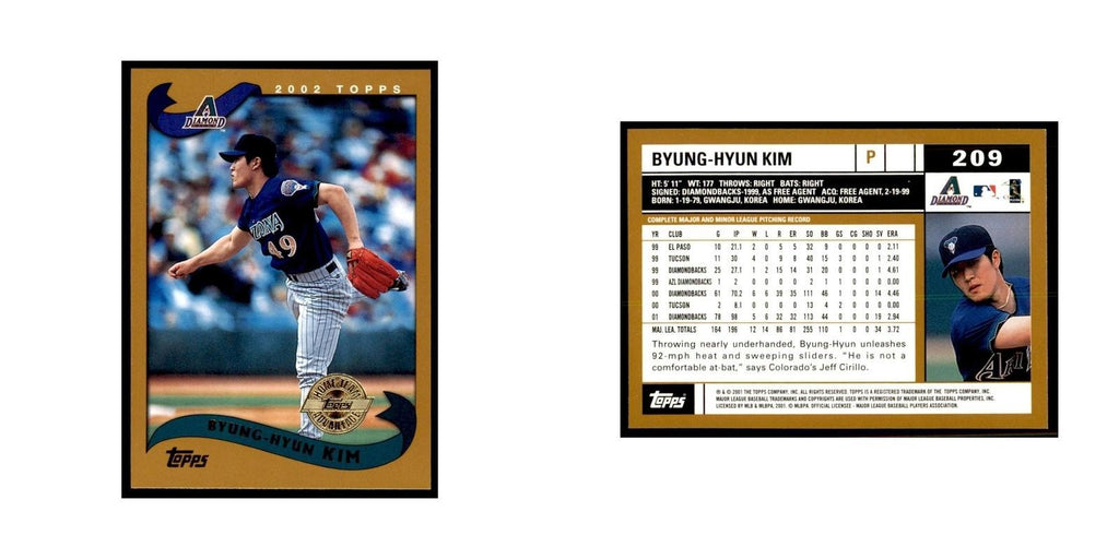 2002 Topps Home Team Advantage Byung-Hyun Kim Baseball Cards #209