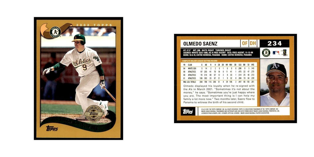 2002 Topps Home Team Advantage Olmedo Saenz Baseball Cards #234