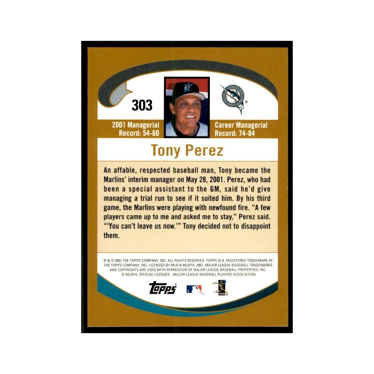 2002 Topps Home Team Advantage Tony Perez Baseball Cards #303