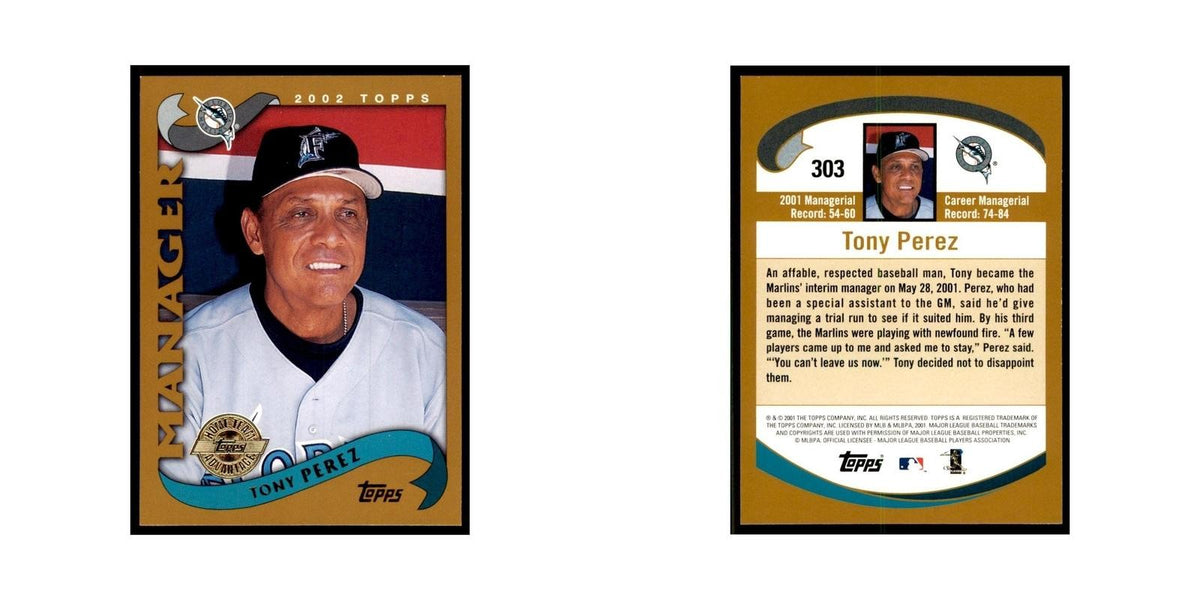 2002 Topps Home Team Advantage Tony Perez Baseball Cards #303