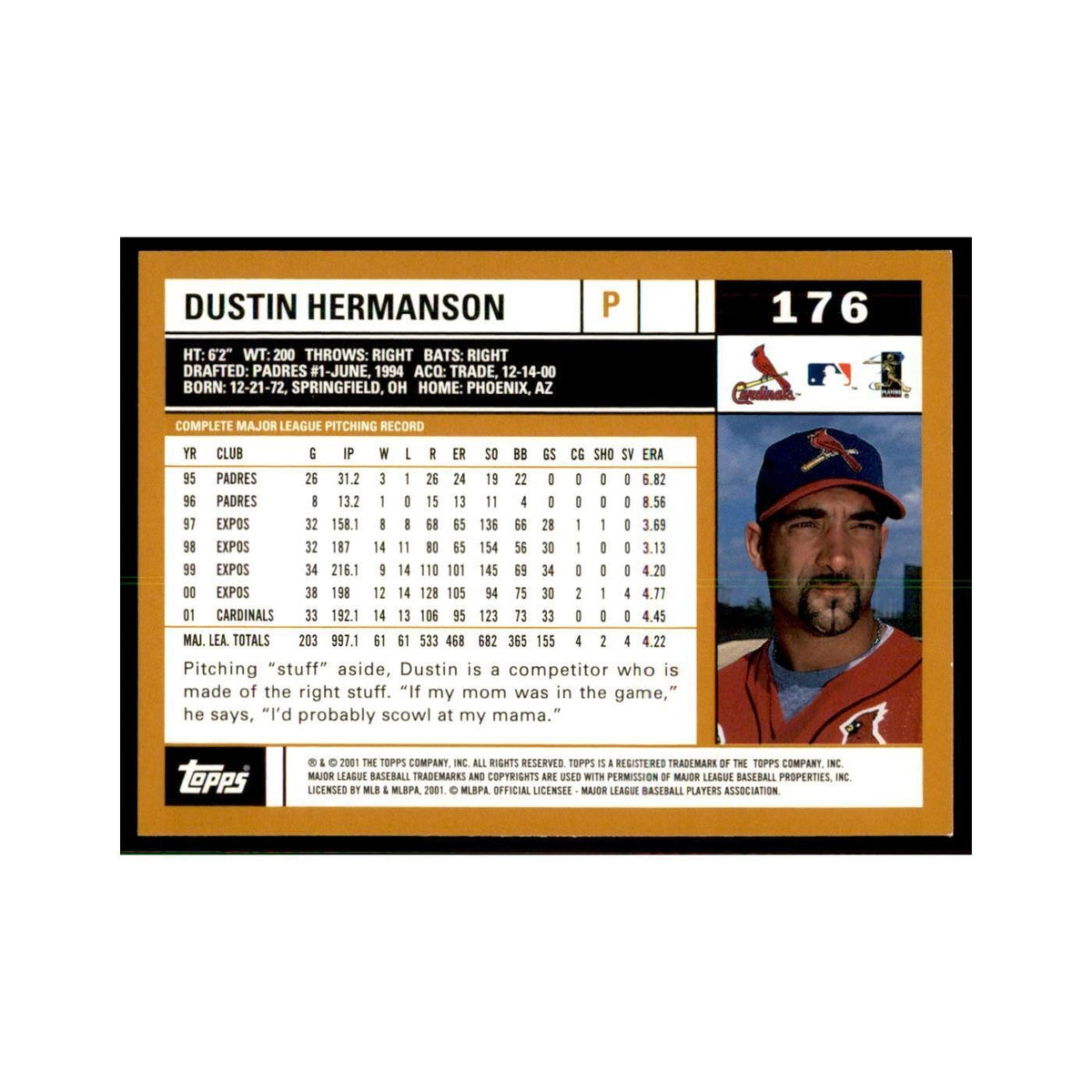 2002 Topps Home Team Advantage Dustin Hermanson Baseball Cards #176