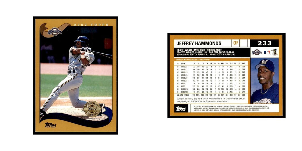 2002 Topps Home Team Advantage Jeffrey Hammonds Baseball Cards #233