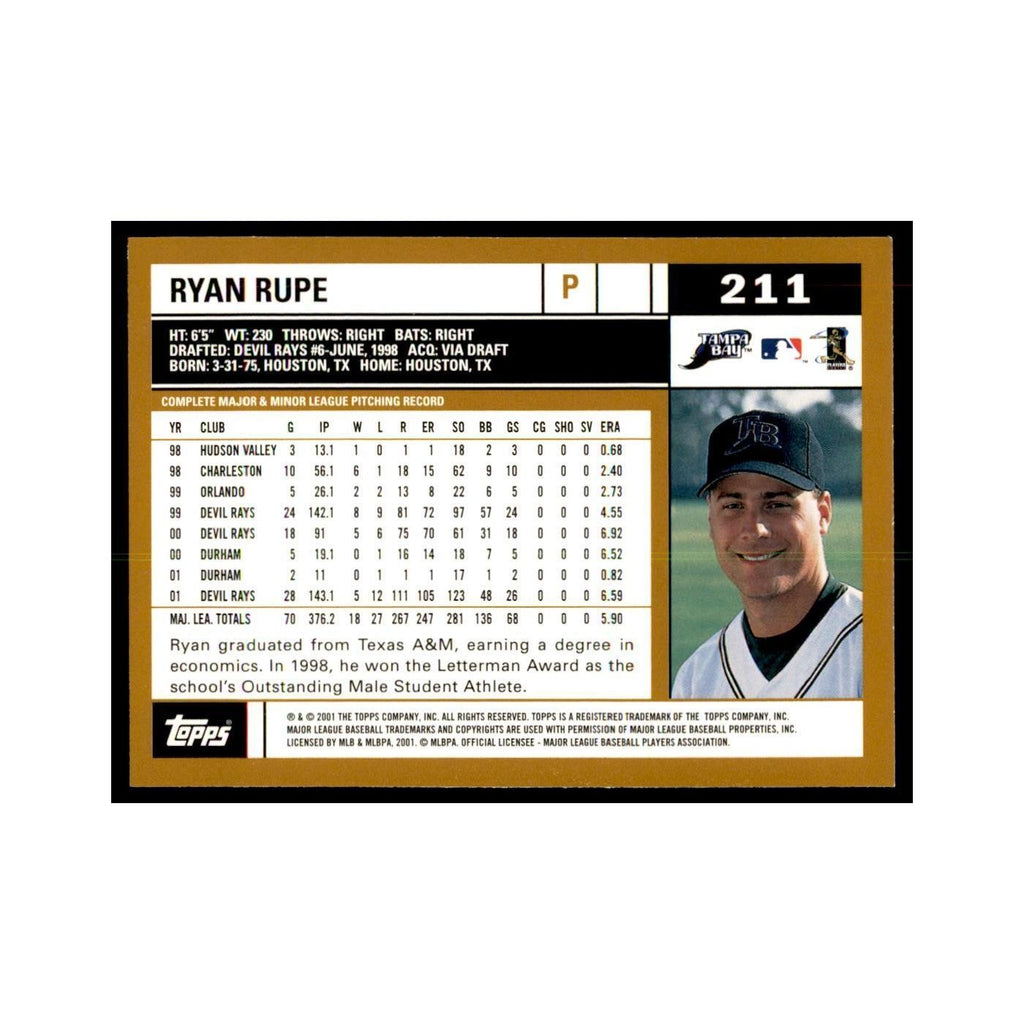 2002 Topps Home Team Advantage Ryan Rupe Baseball Cards #211