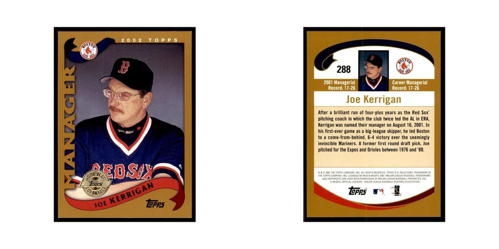 2002 Topps Home Team Advantage Joe Kerrigan Baseball Cards #288