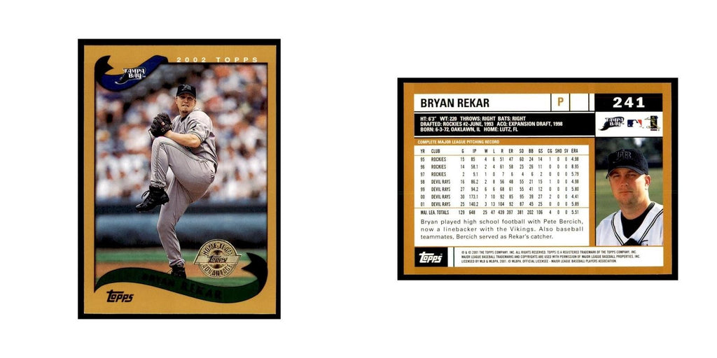 2002 Topps Home Team Advantage Bryan Rekar Baseball Cards #241