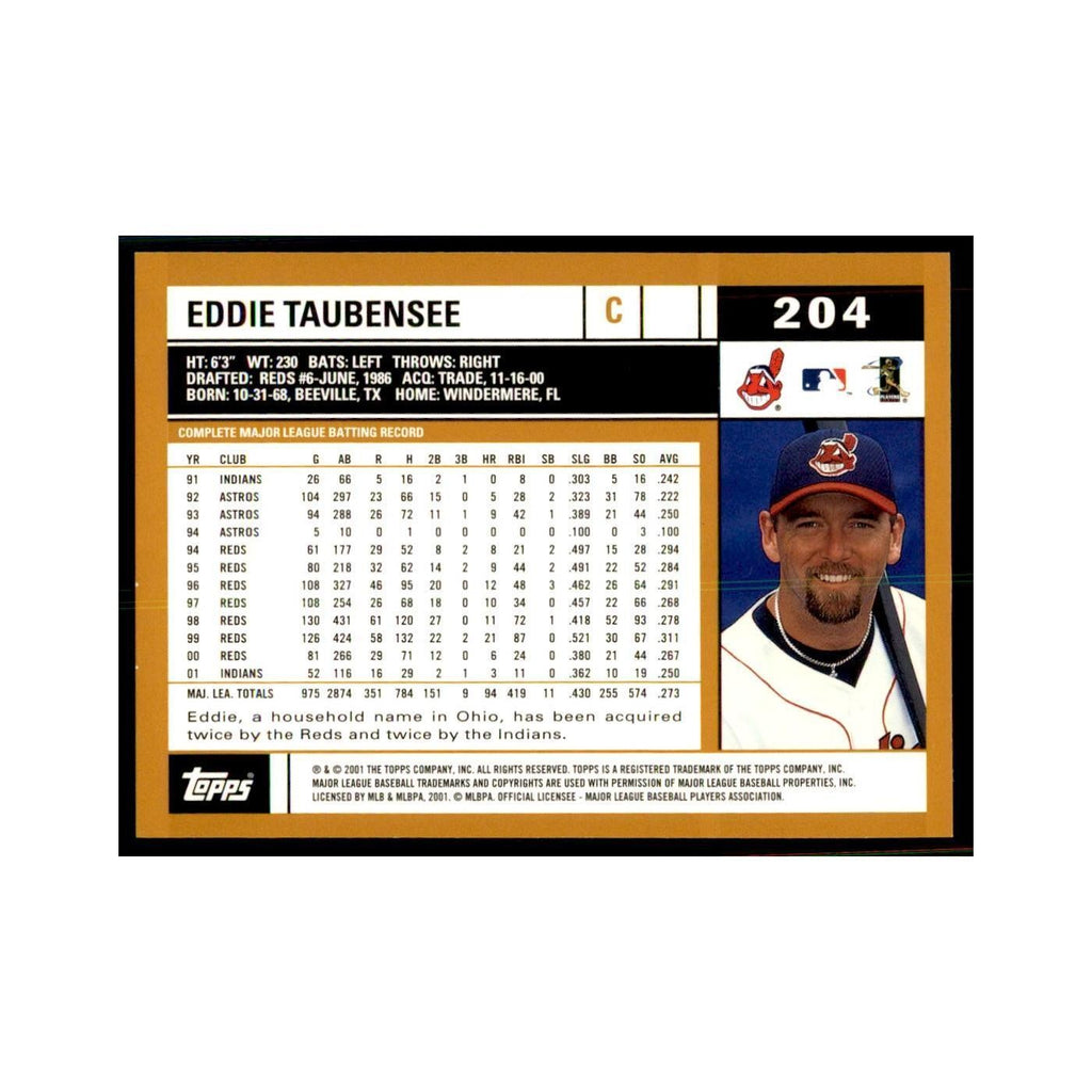 2002 Topps Home Team Advantage Eddie Taubensee Baseball Cards #204