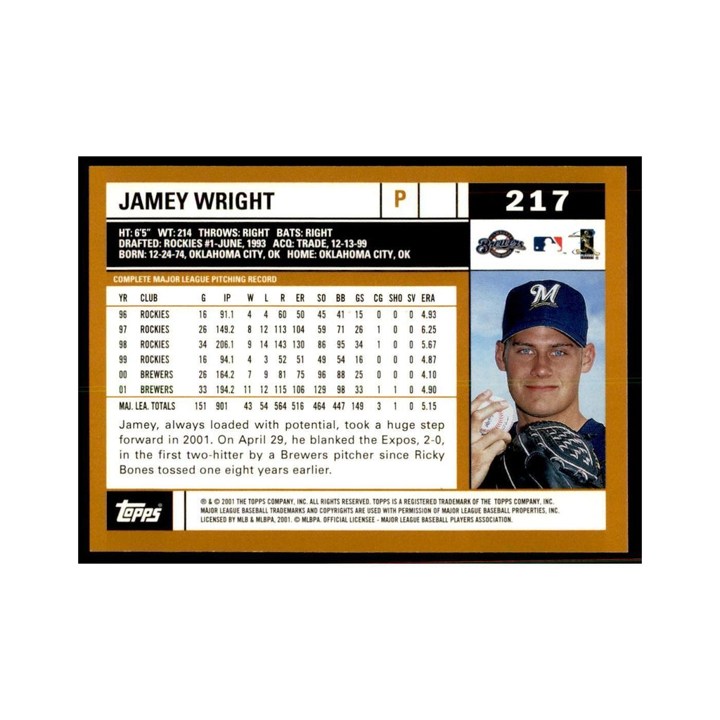 2002 Topps Home Team Advantage Jamey Wright Baseball Cards #217