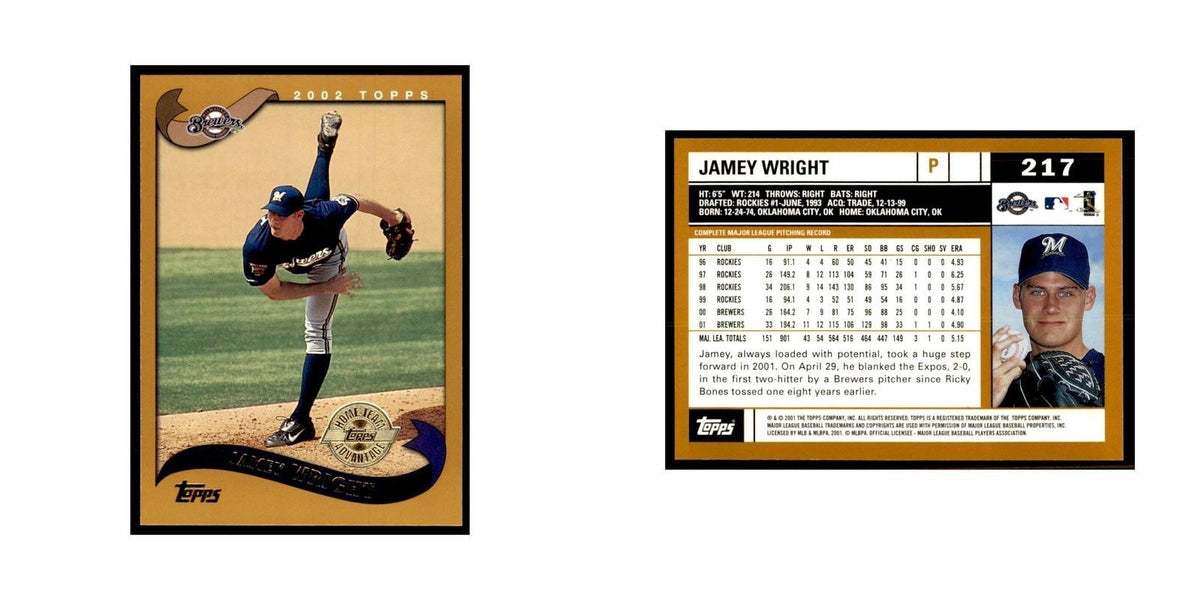 2002 Topps Home Team Advantage Jamey Wright Baseball Cards #217
