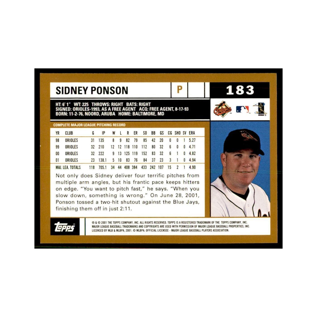 2002 Topps Home Team Advantage Sidney Ponson Baseball Cards #183