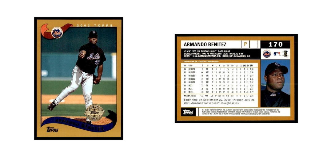 2002 Topps Home Team Advantage Armando Benitez Baseball Cards #170