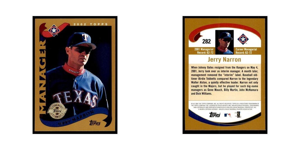 2002 Topps Home Team Advantage Jerry Narron Baseball Cards #282