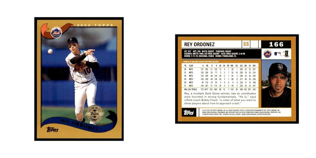 2002 Topps Home Team Advantage Rey Ordonez Baseball Cards #166