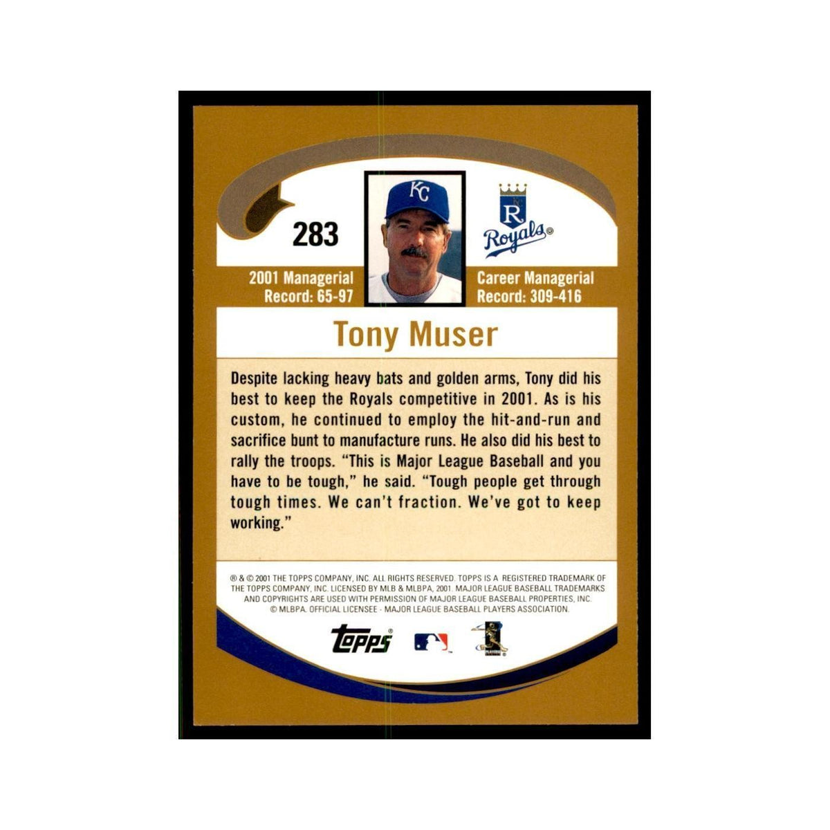 2002 Topps Home Team Advantage Tony Muser Baseball Cards #283