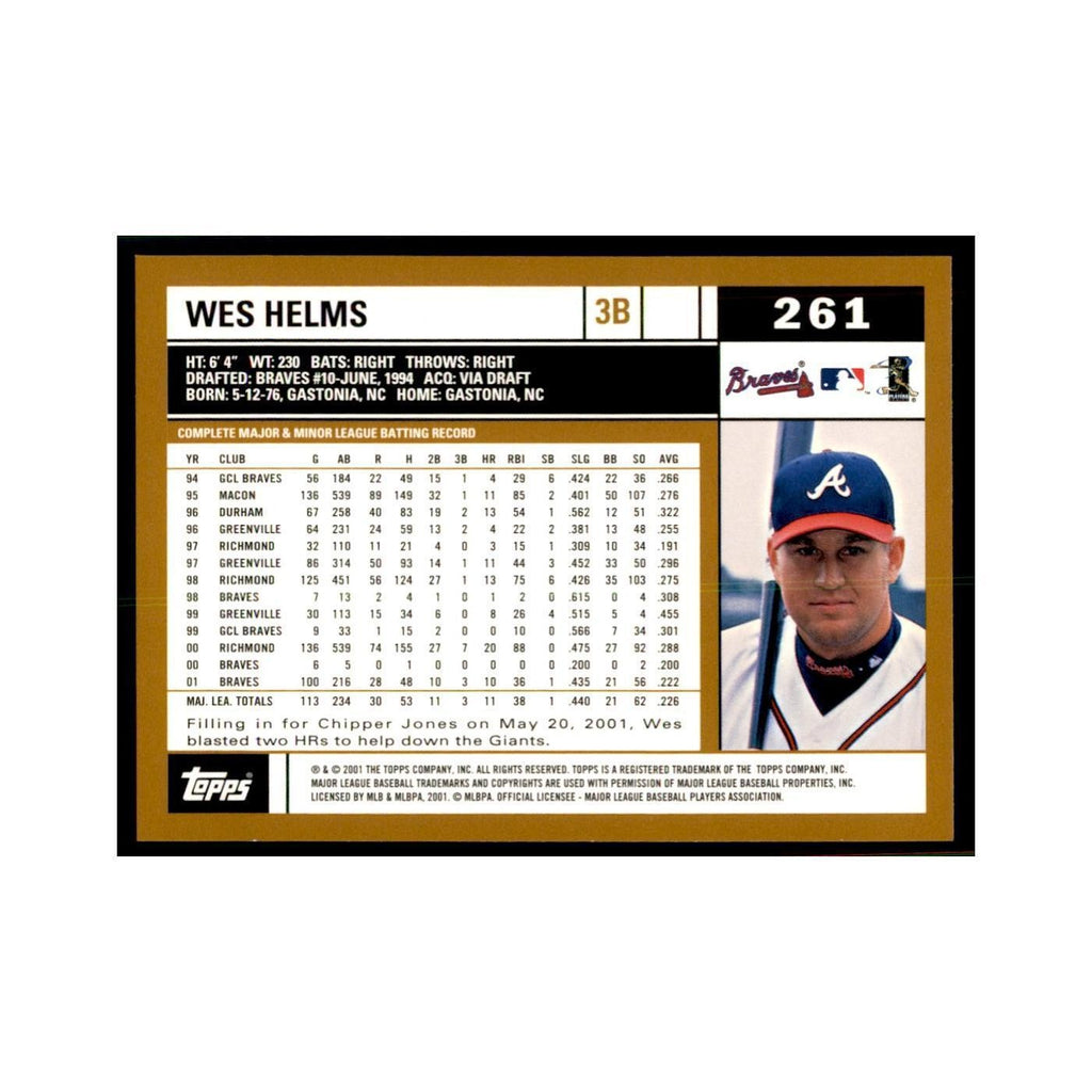 2002 Topps Home Team Advantage Wes Helms Baseball Cards #261