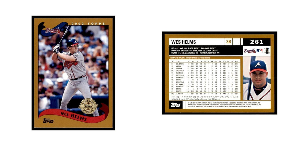 2002 Topps Home Team Advantage Wes Helms Baseball Cards #261