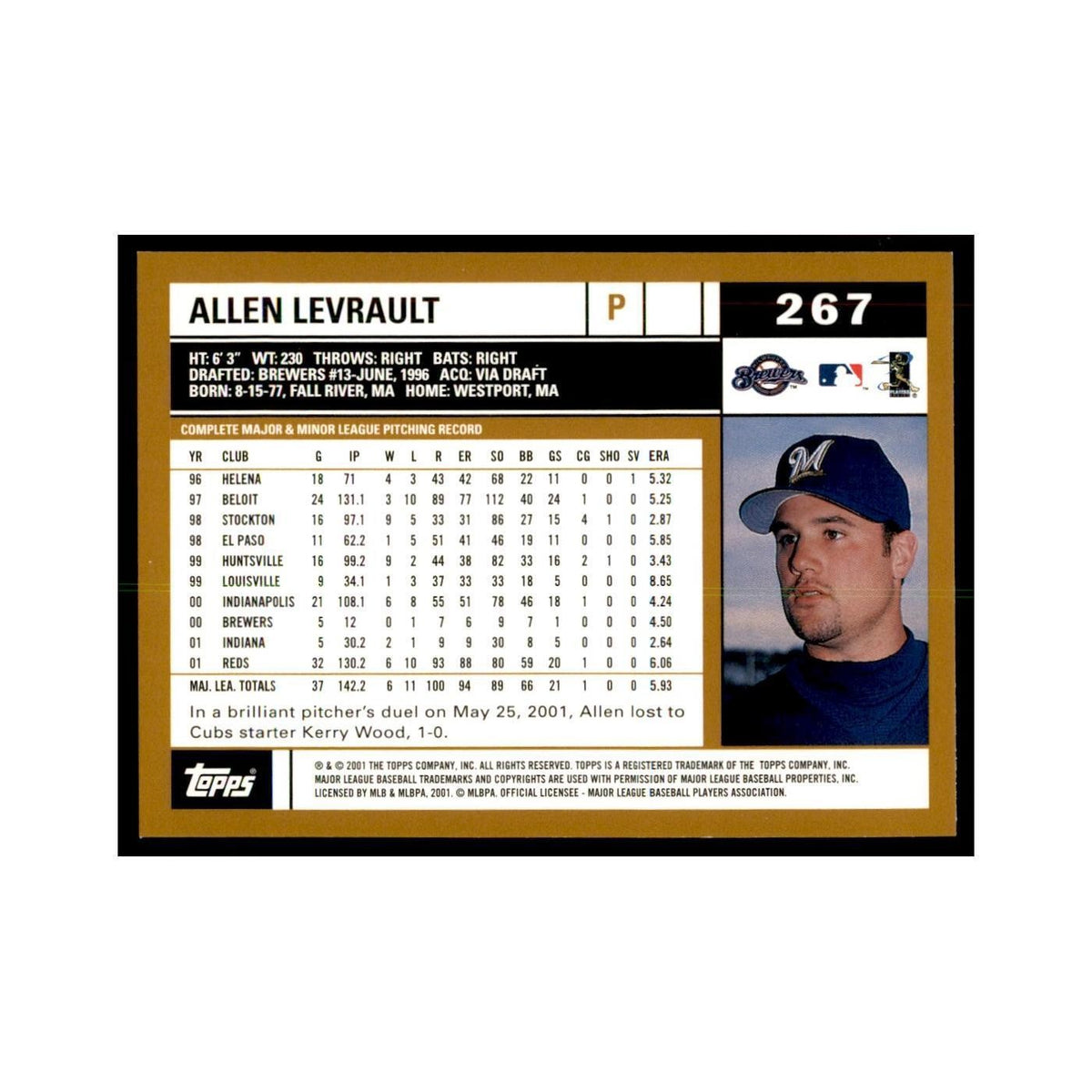 2002 Topps Home Team Advantage Allen Levrault Baseball Cards #267