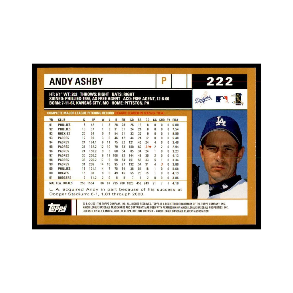 2002 Topps Home Team Advantage Andy Ashby Baseball Cards #222