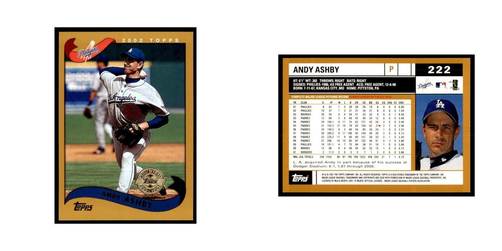 2002 Topps Home Team Advantage Andy Ashby Baseball Cards #222