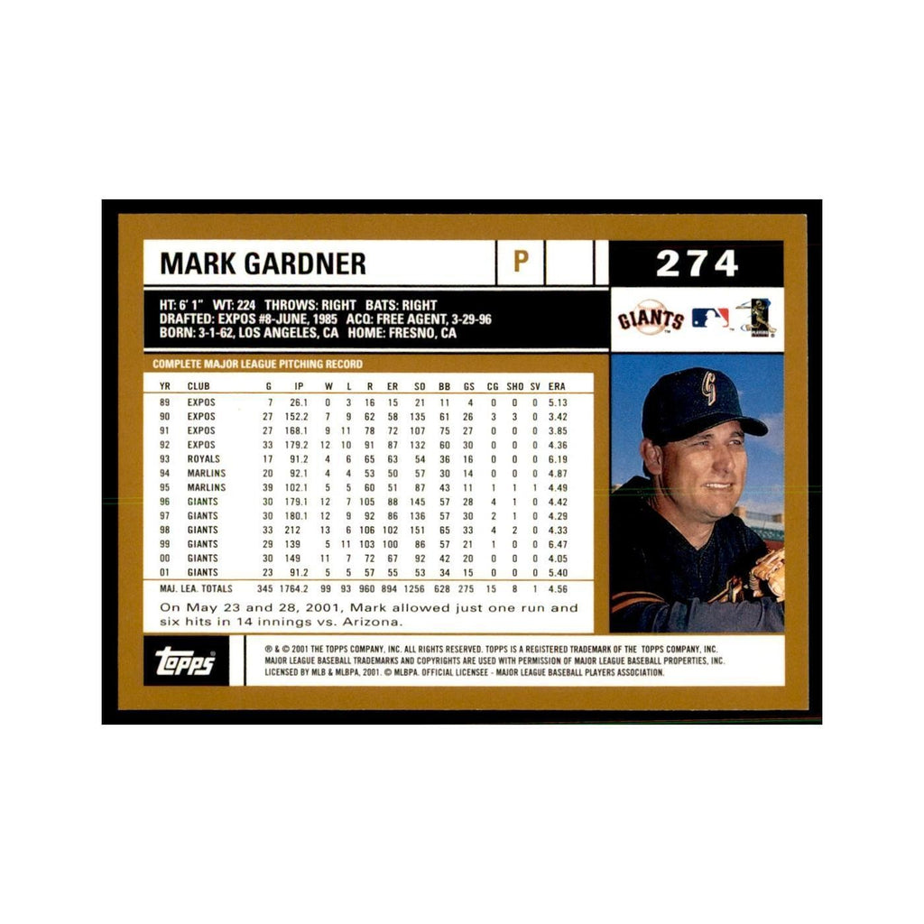 2002 Topps Home Team Advantage Mark Gardner Baseball Cards #274