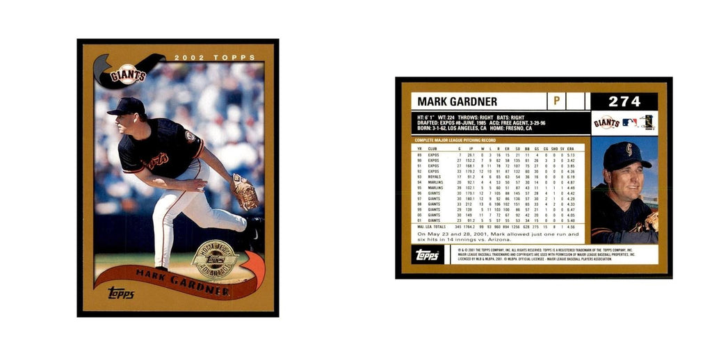 2002 Topps Home Team Advantage Mark Gardner Baseball Cards #274