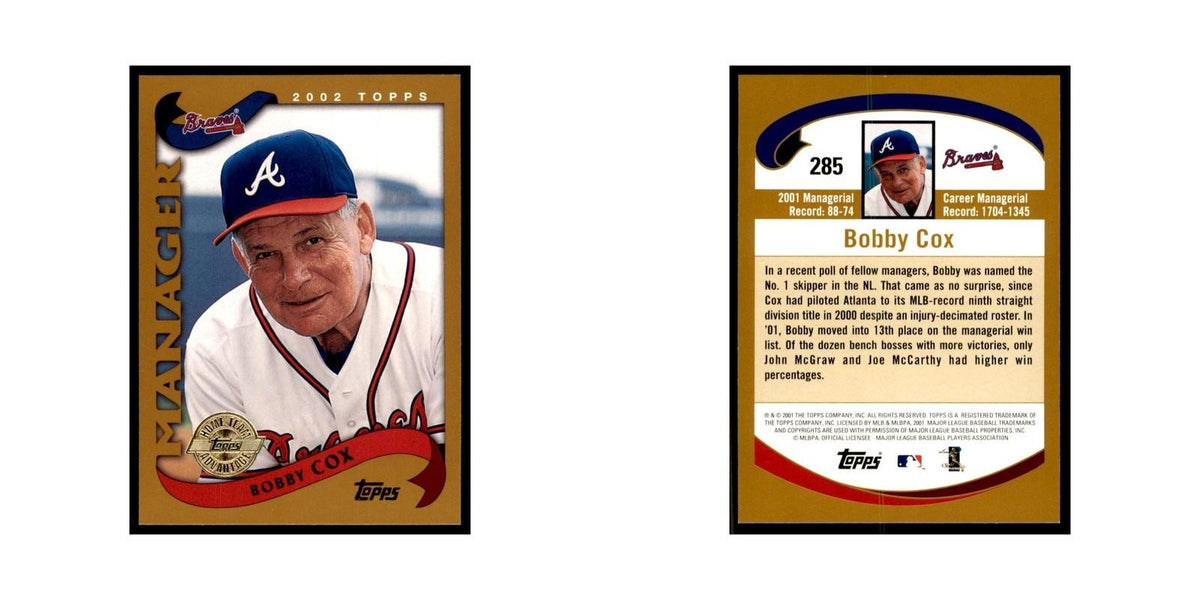 2002 Topps Home Team Advantage Bobby Cox Baseball Cards #285