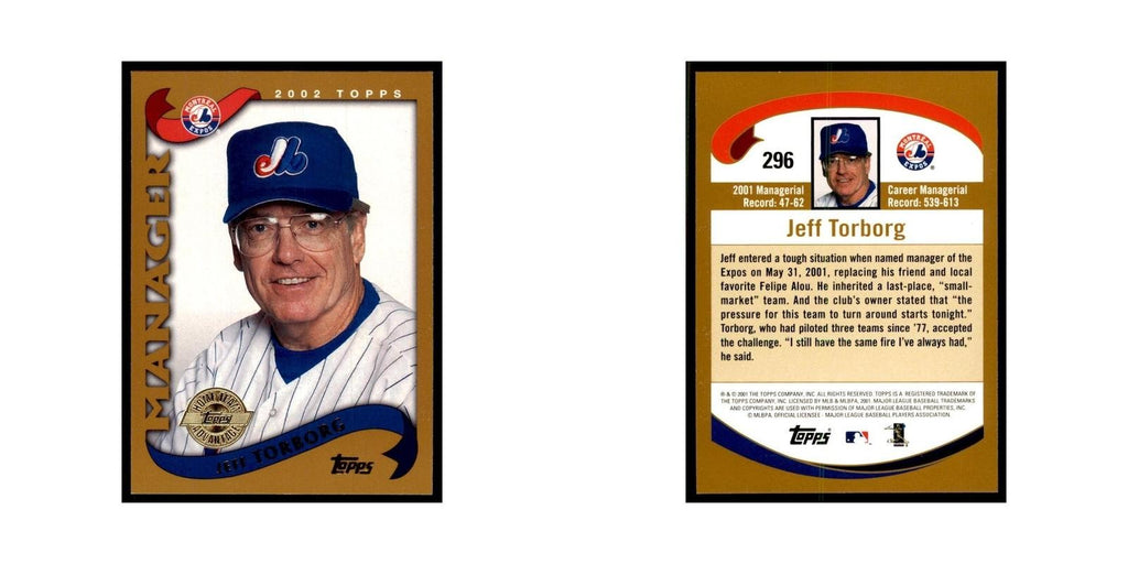 2002 Topps Home Team Advantage Jeff Torborg Baseball Cards #296