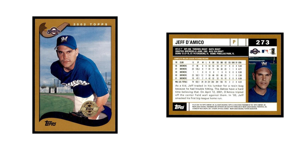2002 Topps Home Team Advantage Jeff D'Amico Baseball Cards #273
