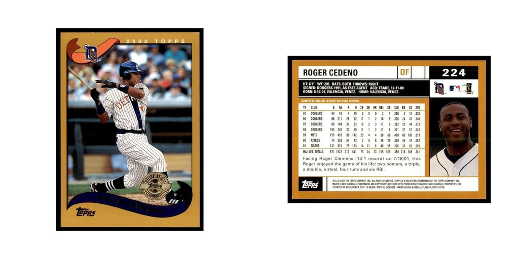 2002 Topps Home Team Advantage Roger Cedeno Baseball Cards #224