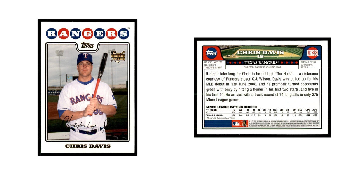 2008 Topps Chris Davis Baseball Cards #UH231