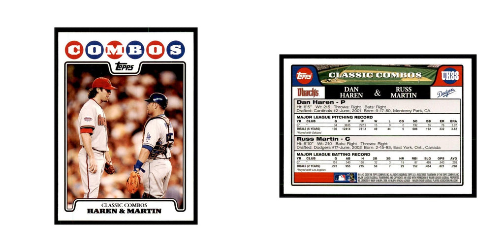 2008 Topps Dan Haren Russell Martin Baseball Cards #UH88