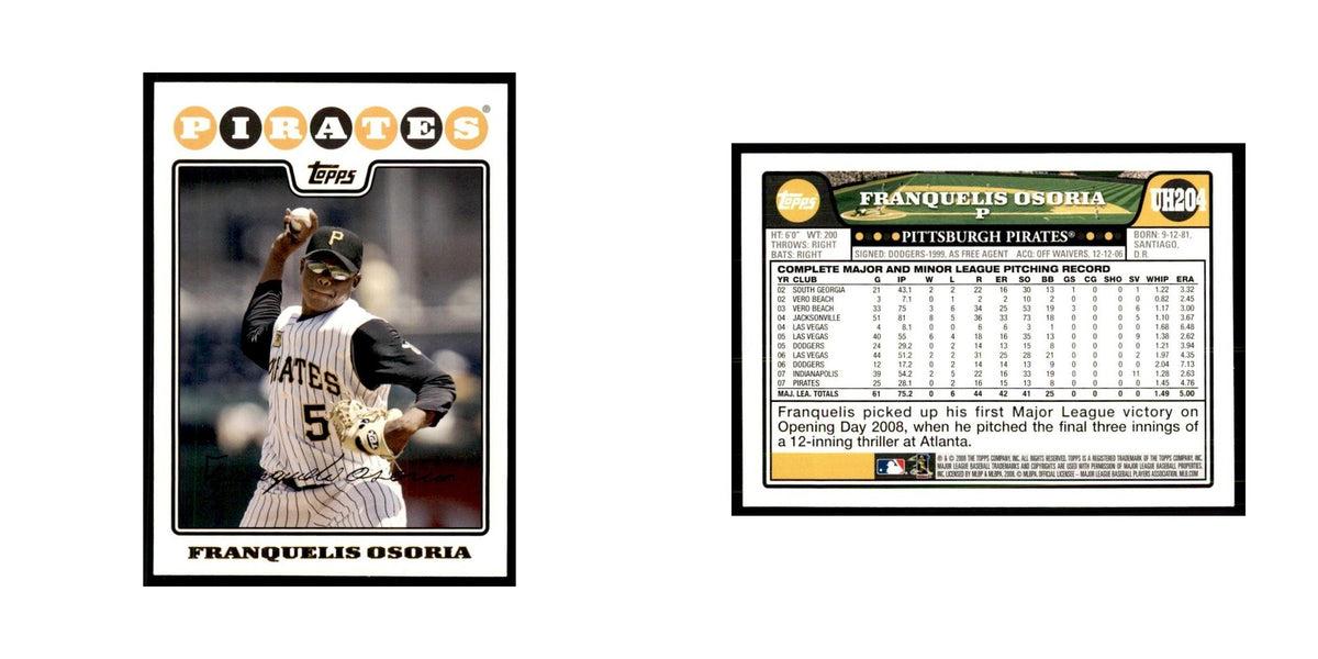 2008 Topps Franquelis Osoria Baseball Cards #UH204