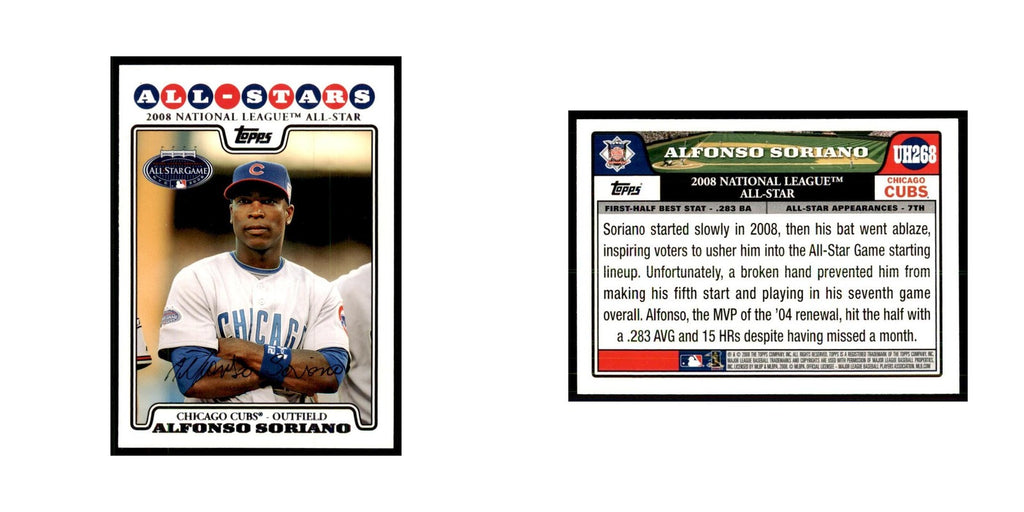 2008 Topps Alfonso Soriano Baseball Cards #UH268