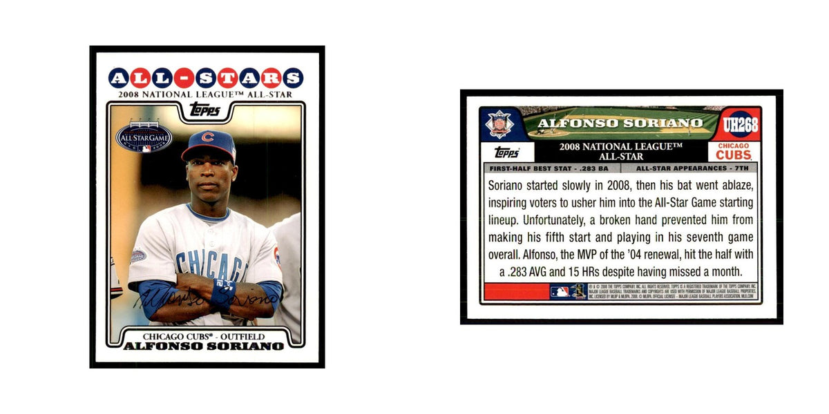 2008 Topps Alfonso Soriano Baseball Cards #UH268