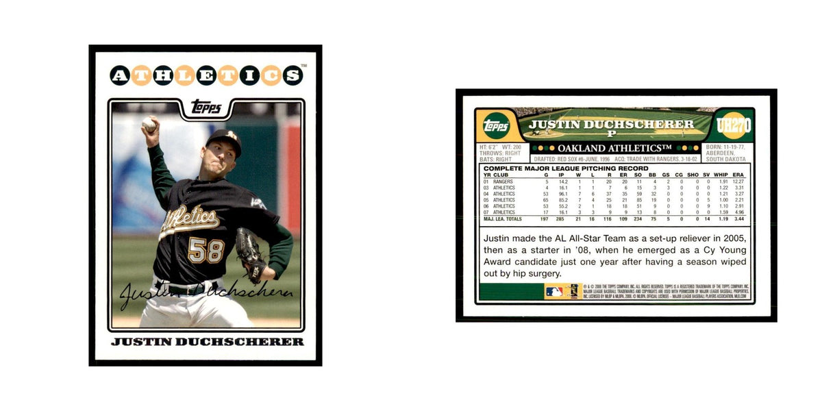 2008 Topps Justin Duchscherer Baseball Cards #UH270