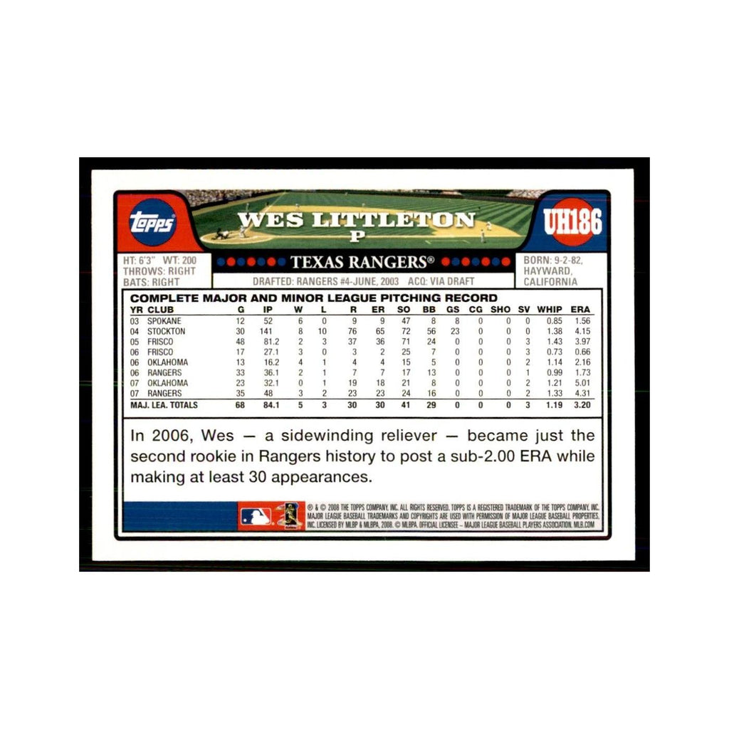 2008 Topps Wes Littleton Baseball Cards #UH186