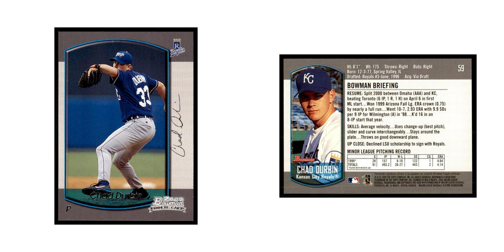 2000 Bowman Draft Picks & Rookies Chad Durbin Baseball Cards #59