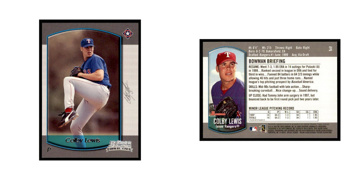 2000 Bowman Draft Picks & Rookies Colby Lewis Baseball Cards #31